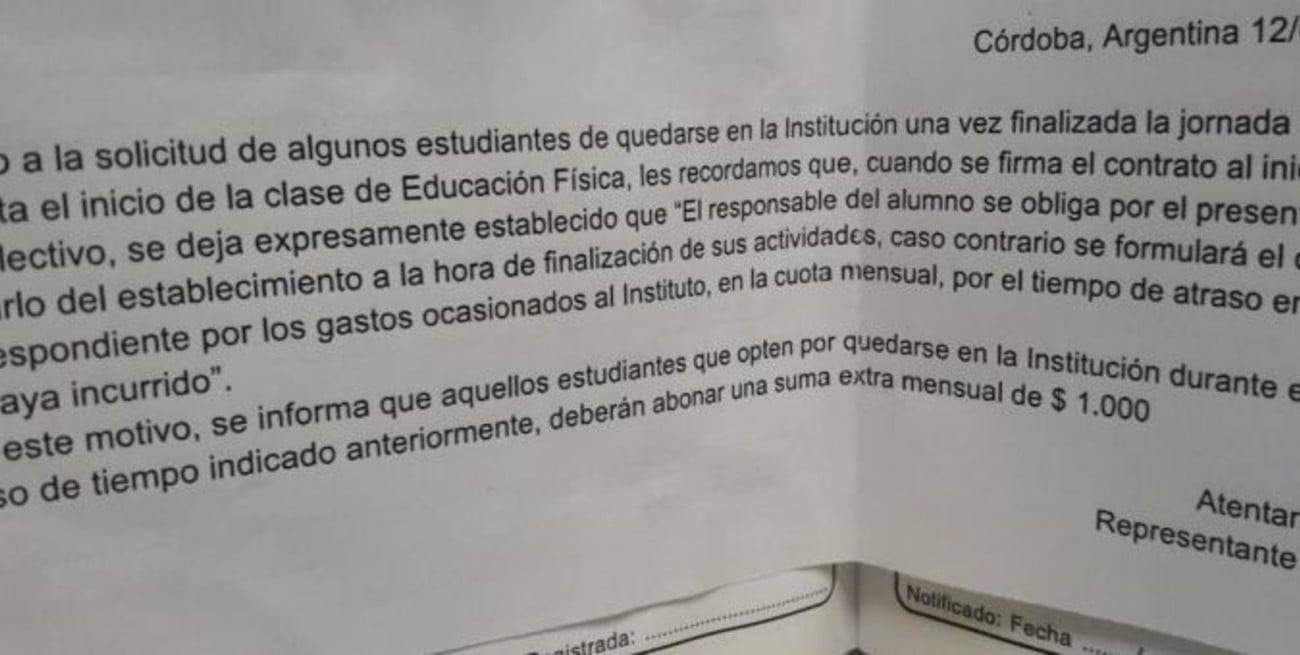 Nota colegio cordobés