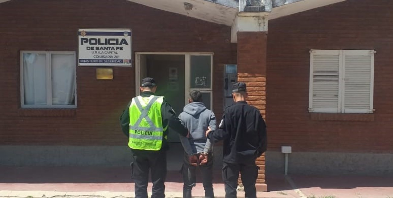 El momento en que peligroso sujeto es conducido a sede policial.