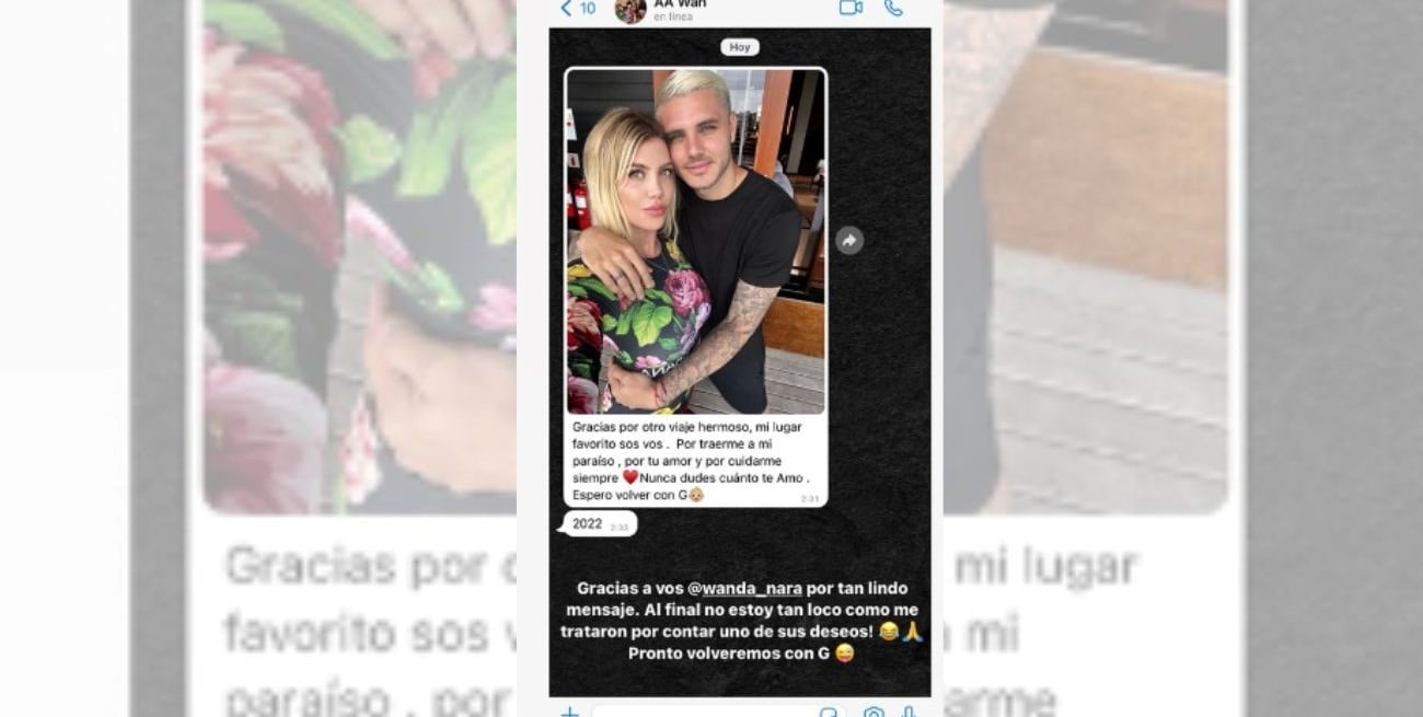 El futbolista compartió el chat en sus historias.