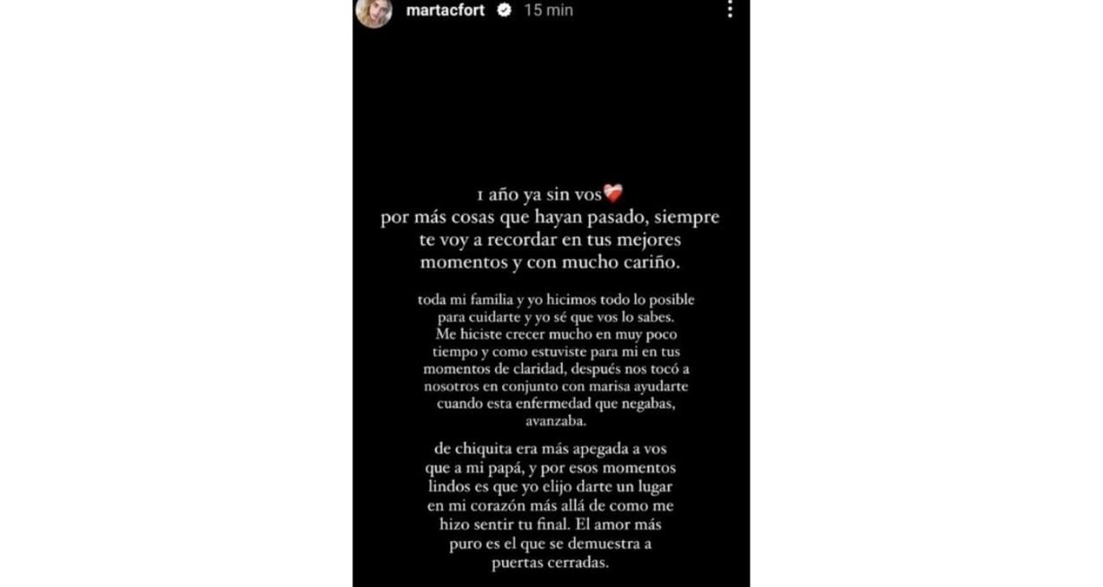 El mensaje de Martita en redes.