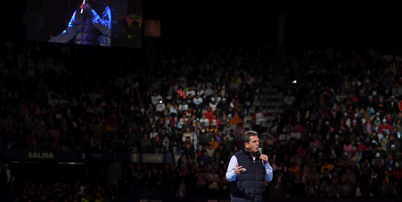 Sergio Massa este sábado en el Congreso del Frente Renovador. Crédito: Télam