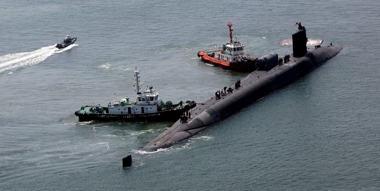 USS Michigan (SSGN 727) en Busan, Corea del Sur. Crédito: Yonhap