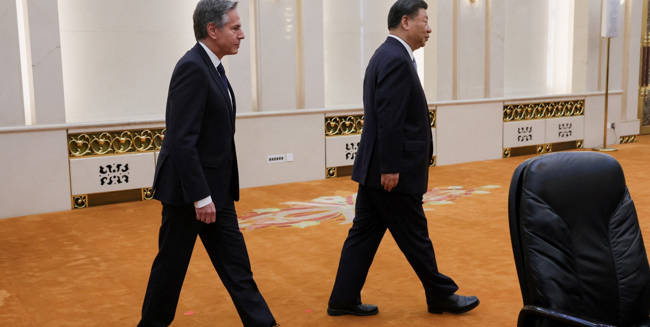 Antony Blinken y Xi Jinping este lunes. Crédito: Leah Millis / Reuters