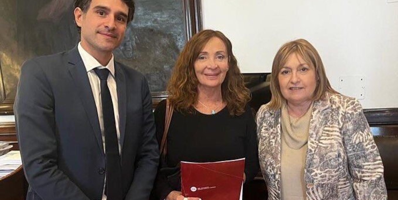 Juan Martín y Claudia Levin, junto a la diputada Graciela Ocaña.