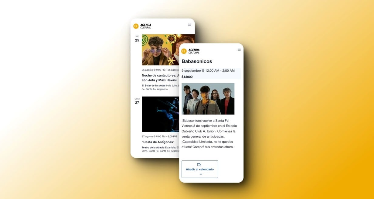 En la agenda, podés conocer y promocionar tus eventos de forma gratuita.
