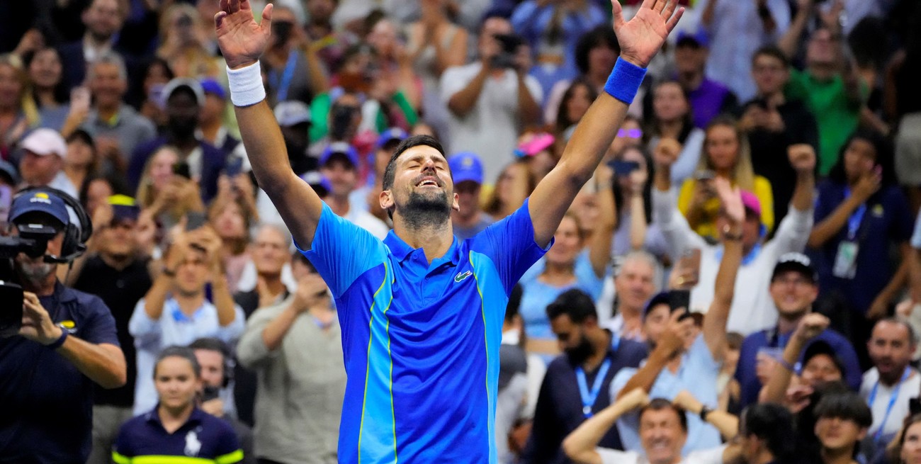 Djokovic cuando finalizó el partido.