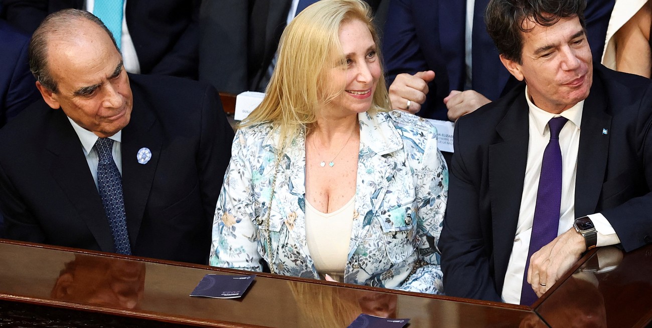 Karina Milei, sister of Argentina's President Javier Milei, Minister of the Interior Guillermo Francos and Chief of the Cabinet of Ministers Nicolas Posse attend the opening session of the 142nd legislative term, at the National Congress, in Buenos Aires, Argentina, March 1, 2024. REUTERS/Agustin Marcarian