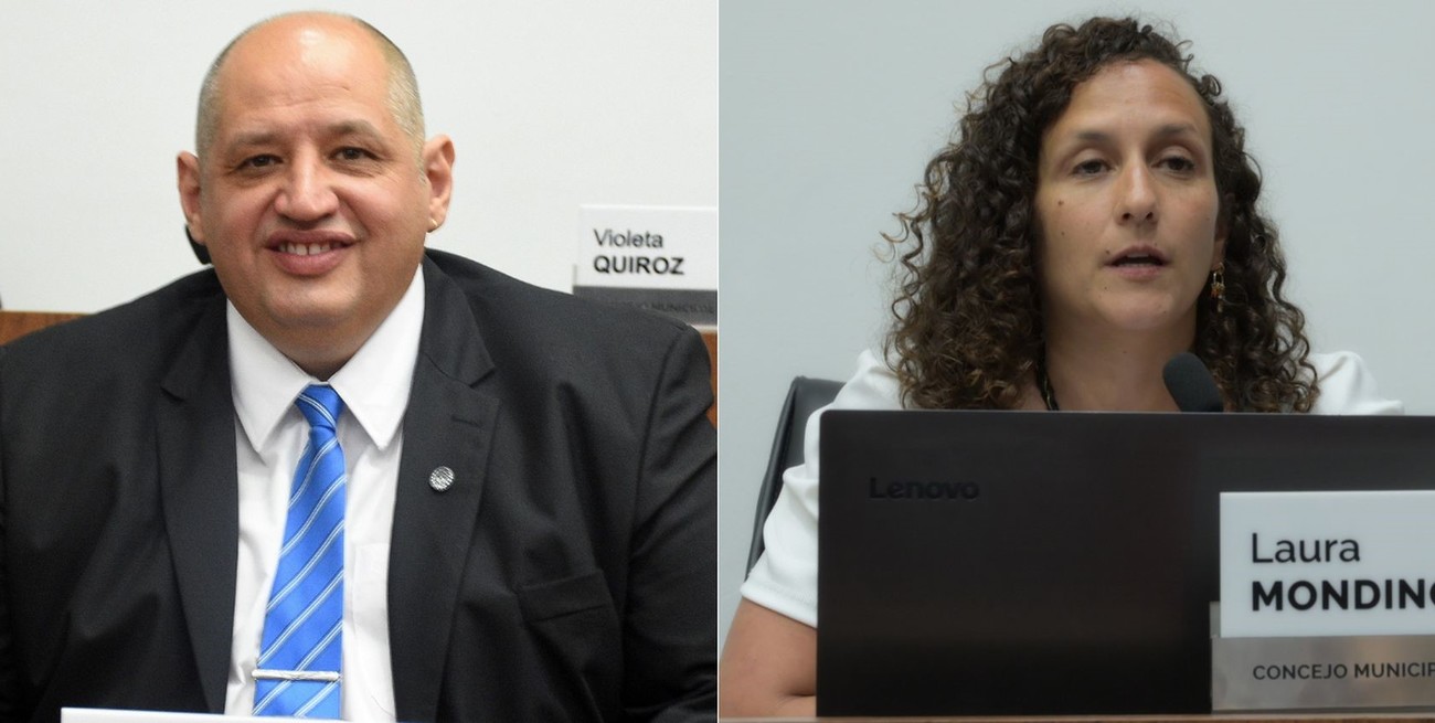 Ignacio Laurenti (bloque Viva la Libertad) y Laura Mondino (PS - Interbloque Unidos…”). Crédito: El Litoral