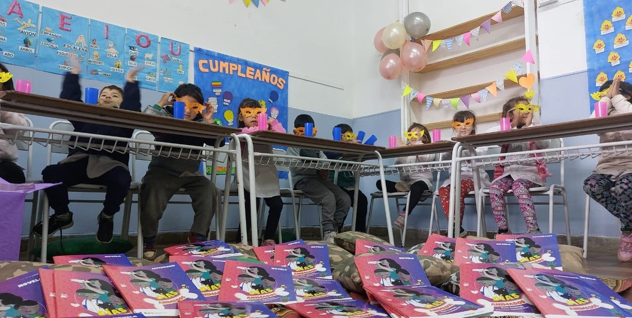 Cada chico de 1er grado de Santa Fe recibe la novela "Días animados", de Ruth Kaufman. "Es muy hermosa y los chicos se encariñan mucho", dijo Diuk. Crédito: Gentileza
