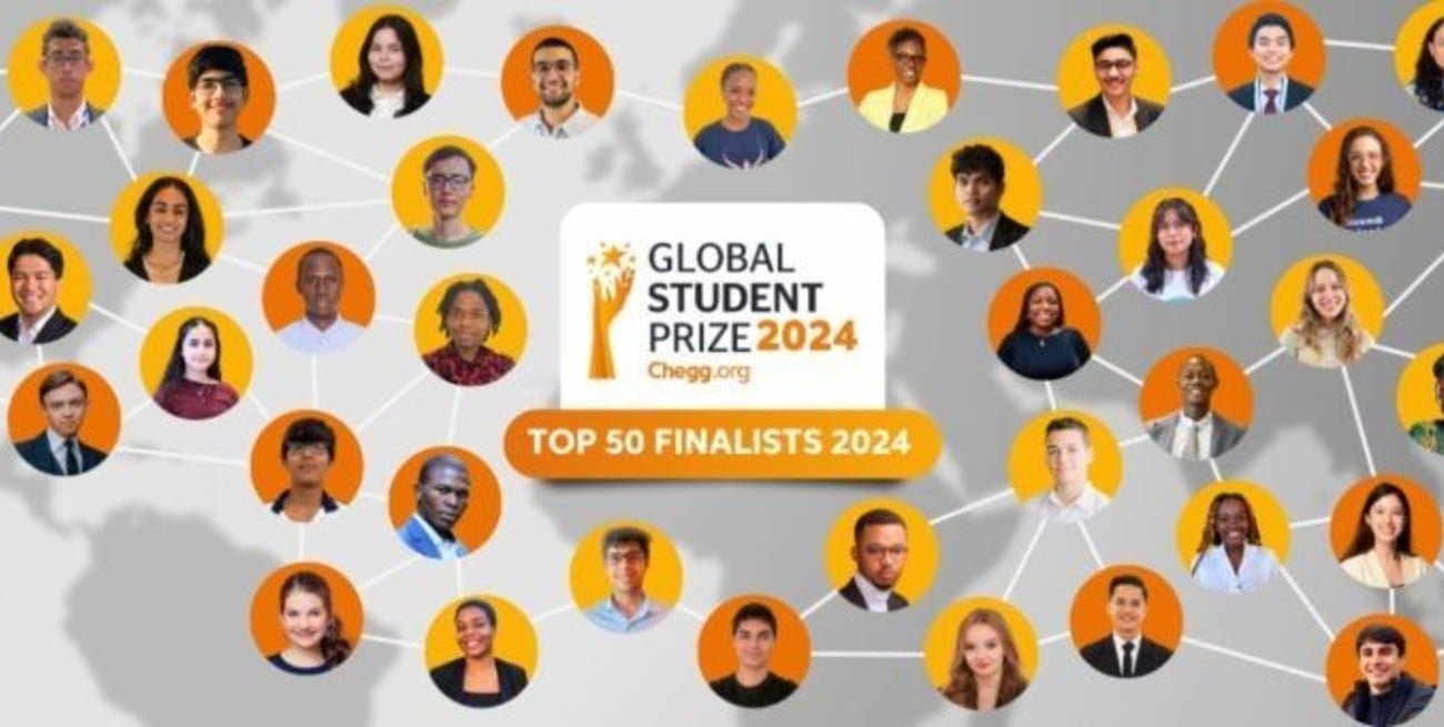 Premio Global Chegg.org de 2024: 50 estudiantes del mundo postulados por un premio único en dólares. Crédito: Gentileza