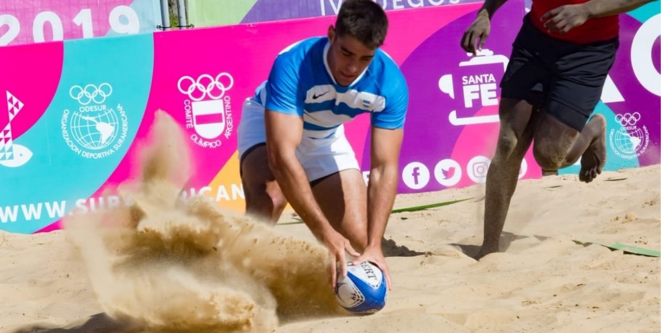 Una de las experiencias que tuvo en su paso por el rugby seven fueron los Juegos Suramericanos de Playa en Rosario.