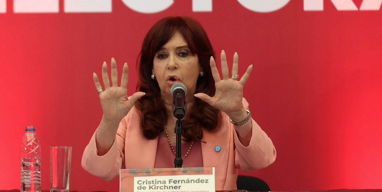 Argentina’s former president Cristina Fernandez de Kirchner gives her speech during the event named "Political and Electoral Reality of Latin America" organized by MORENA party, in Mexico City, Mexico August 3, 2024. REUTERS/Luis Cortes