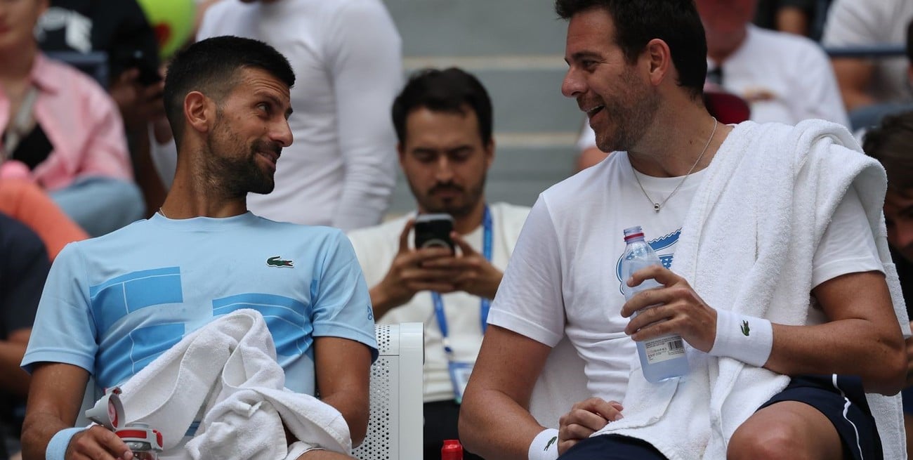 Djokovic y Del Potro compartieron un entrenamiento en el US Open. Créditos: @dinogarciany