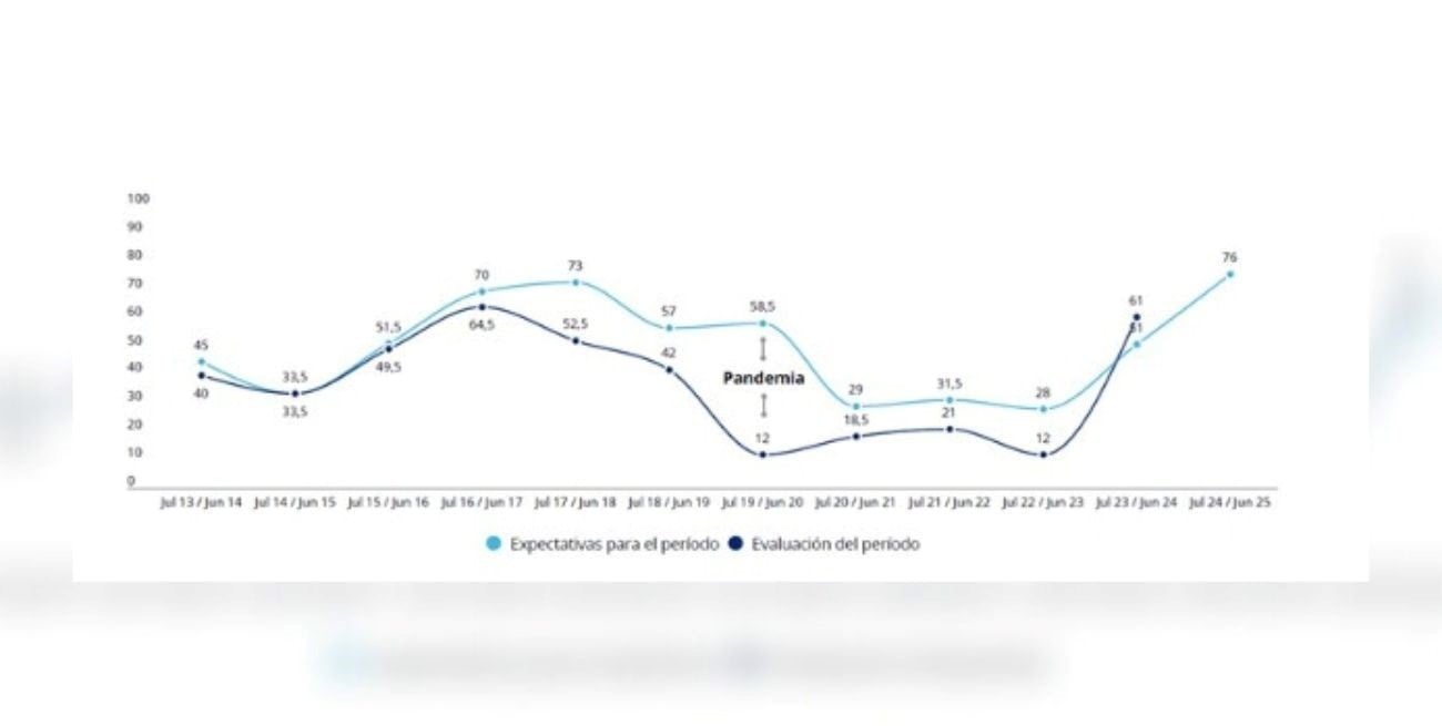 Por primera vez en nueve años las evaluaciones superaron a las expectativas del sector. Gentileza: Instituto para el Desarrollo Empresarial de la Argentina.