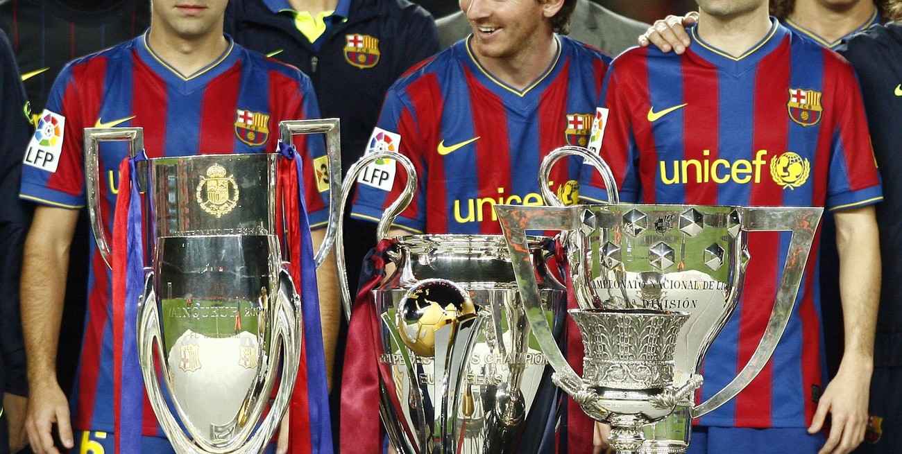 Una imagen que resume la supremacía que tuvo el Barça bajo la conducción de Guardiola. Créditos: REUTERS/Albert Gea. 