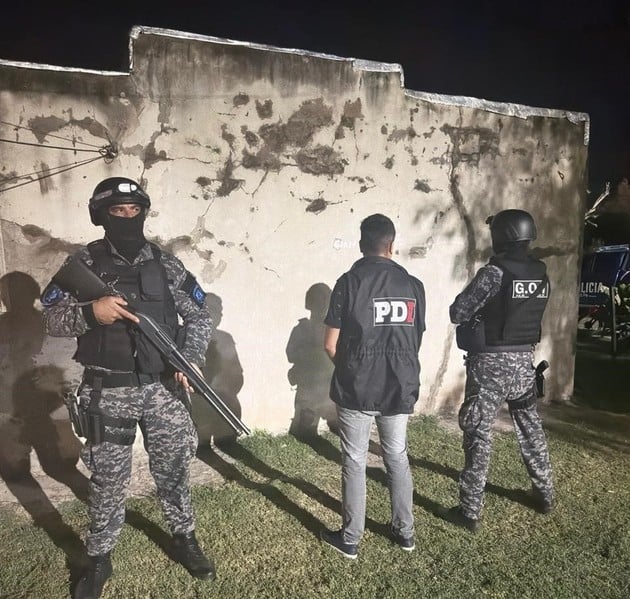 El procedimientos e realizó en una vivienda ubicada en el centro de la localidad. Foto: Prensa PDI