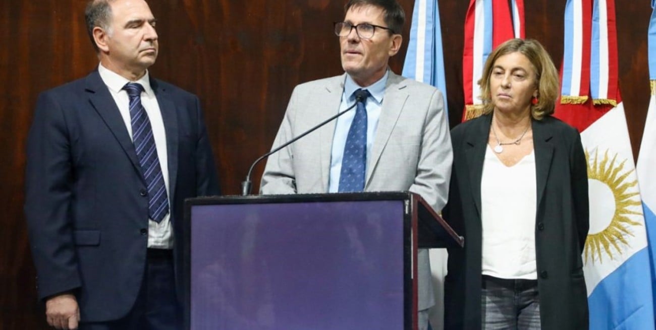 Los ministros Horacio Ferreyra (Córdoba), José Goity (Santa Fe) y Alicia Fregonese (Entre Ríos).