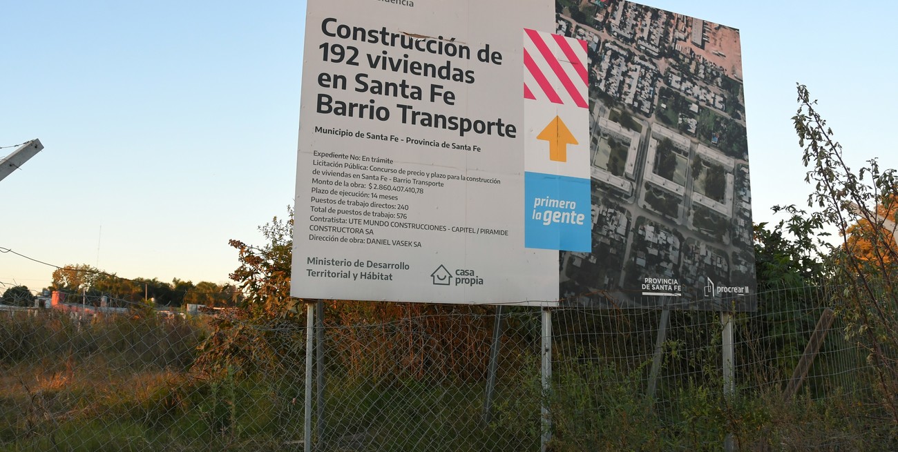 El de barrio Transporte es el Procrear que menos avances presenta. Crédito: Manuel Fabatía