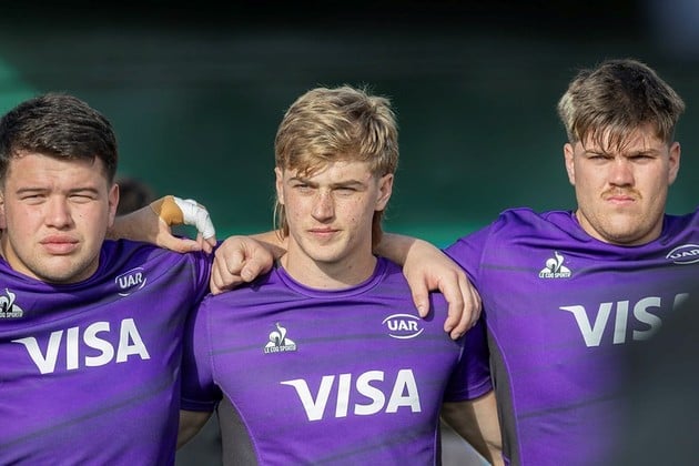 Diego Correa, Bautista Lescano y Martín Vaca en la  Concentración Nacional pre Américas Rugby Championship. Foto: Prensa UAR (Gonzalo Prados)