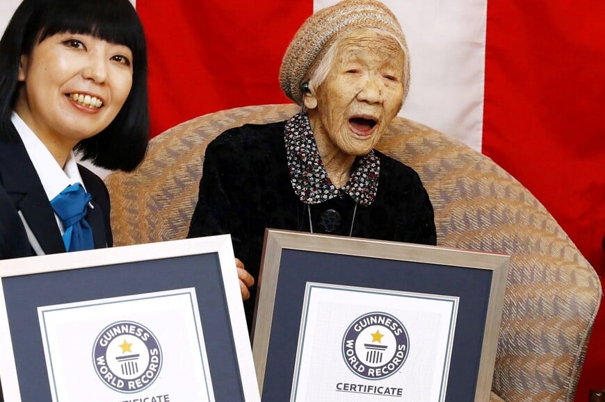 La japonesa Kane Tanaka, reconocida como la mujer más vieja del mundo en 2019.  Archivo Reuters.