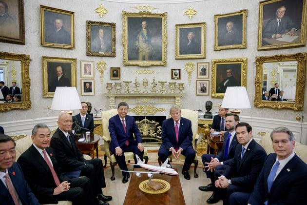 Donald Trump recibió a Xi Jinping en la Casa Blanca durante una visita de Estado marcada por la agenda tecnológica y comercial. Foto: Reuters