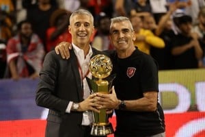 Crespo y Nepote junto con el trofeo de la Copa de las Estrellas.