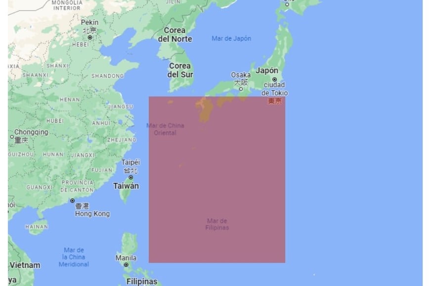 Zona estimada sobre la cual será lanzado. Crédito: Google Maps