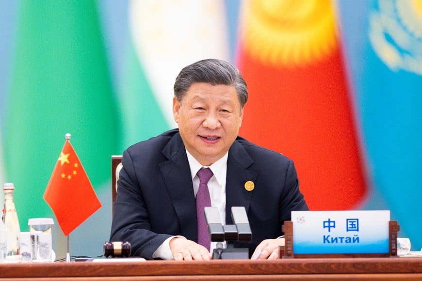 (230519) -- XI'AN, 19 mayo, 2023 (Xinhua) -- El presidente chino, Xi Jinping, preside la primera Cumbre China-Asia Central y pronuncia un discurso principal con el tema "Construir Juntos la Comunidad de Futuro Compartido China-Asia Central de Asistencia Mutua, Desarrollo Común, Seguridad Universal y Amistad Eterna", en Xi'an, en la provincia de Shaanxi, en el noroeste de China, el 19 de mayo de 2023. (Xinhua/Huang Jingwen) (da) (ra) (vf)