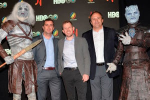 Prensa Naranja Julián Rodríguez, Colsecor - Juan Pablo Mon, Naranja - Gonzalo Sternberg, HBO - junto a los personajes de Game of Thrones.