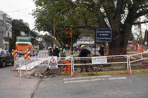 Los primeros trabajos se llevan adelante en la renovación de las veredas sobre calle Belgrano.