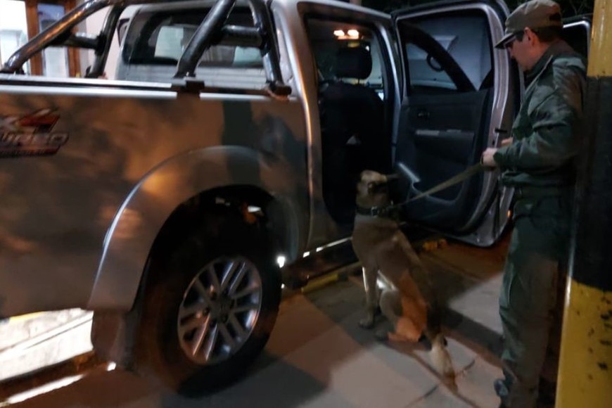 Con el apoyo del can antinarcótico, el cual marcó la presencia de estupefacientes en el sector de los estribos del rodado