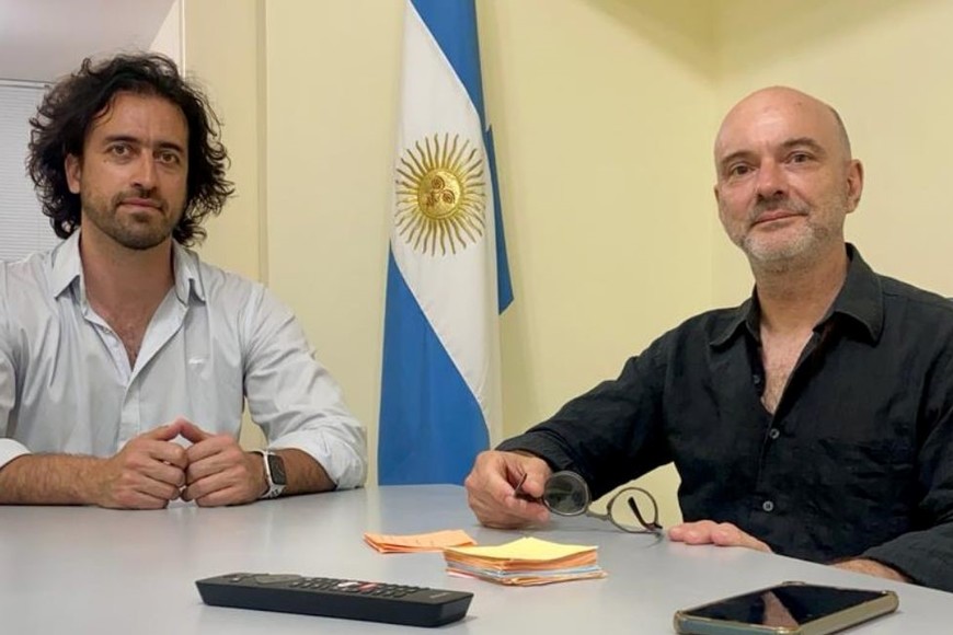Sebastián Cáceres, delegado regional de la Procuración Penitenciaria Nacional, y el director del programa "Marcos de Paz", Alberto Volpi.