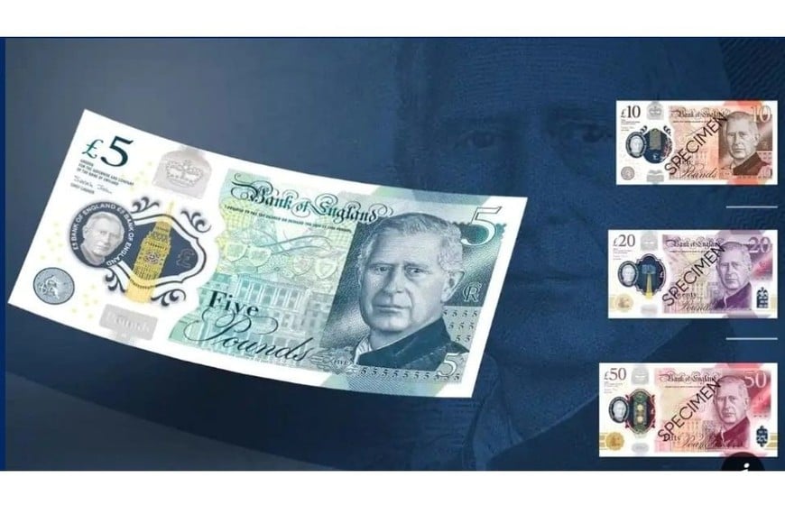 El Banco de Inglaterra mostró cómo serán los billetes con el rostro de Carlos III.