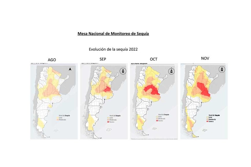 Como avanzó la sequía en los últimos meses de 2022.