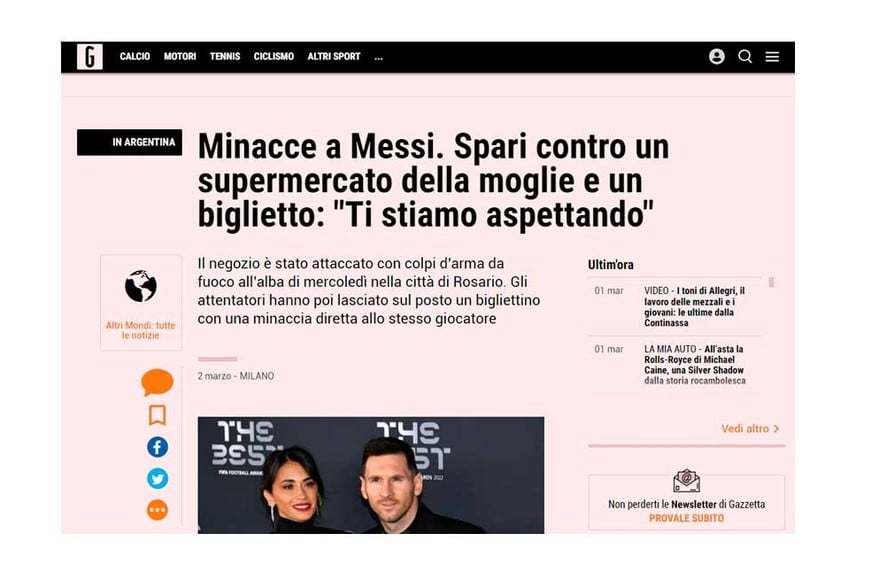 Messi balacera Gazetta