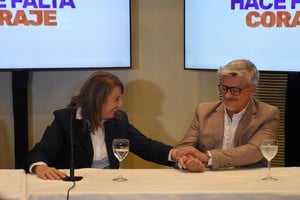 Mónica Fein y Eugenio Fernández, la tercera fórmula a gobernador y vice dentro de la alianza Unidos. Crédito: Pablo Aguirre