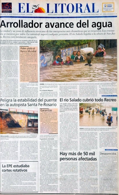 Tapa del diario