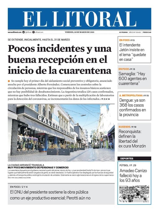 Tapa del diario