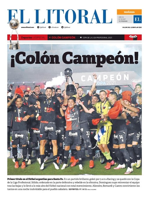 Tapa del diario