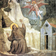 "Los estigmas", fresco de Giotto -de 1325- de la capilla Bardi, en la iglesia de Santa Croce, en Florencia. Foto: Archivo El Litoral. 