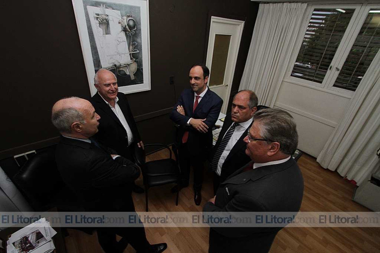 Ricardo Lorenzetti, Ministro y Presidente de la Corte Suprema de Justicia de la Nación de Argentina, junto al gobernador Miguel Lifschitz, Carlos Fascendini, Leandro Simonello y Josè Corral