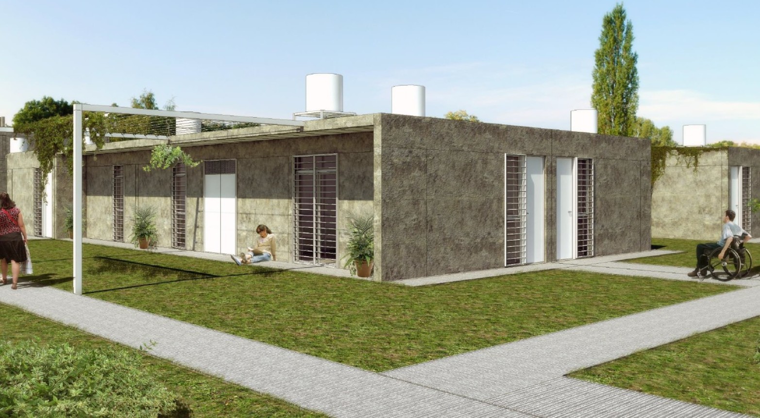 Vista de una vivienda tipo a construir en barrio Nueva Esperanza Este.