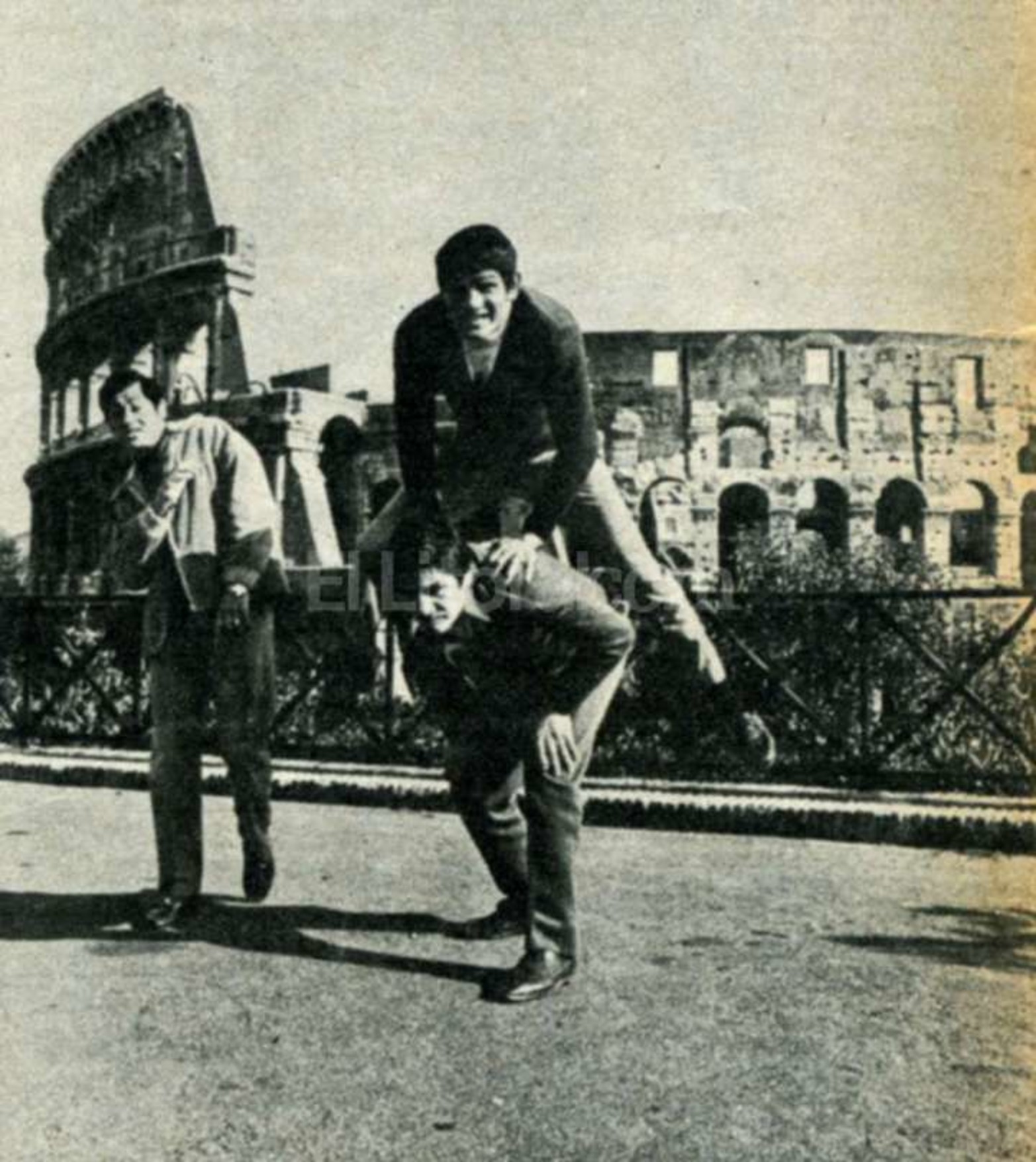 En el Coliseo Romano, con Aranda y Menno, en la previa de la pelea
