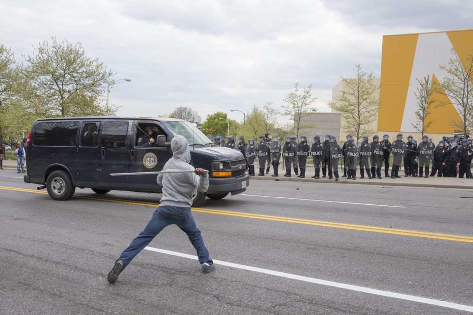 Imágenes de los disturbios en Baltimore, Estados Unidos.