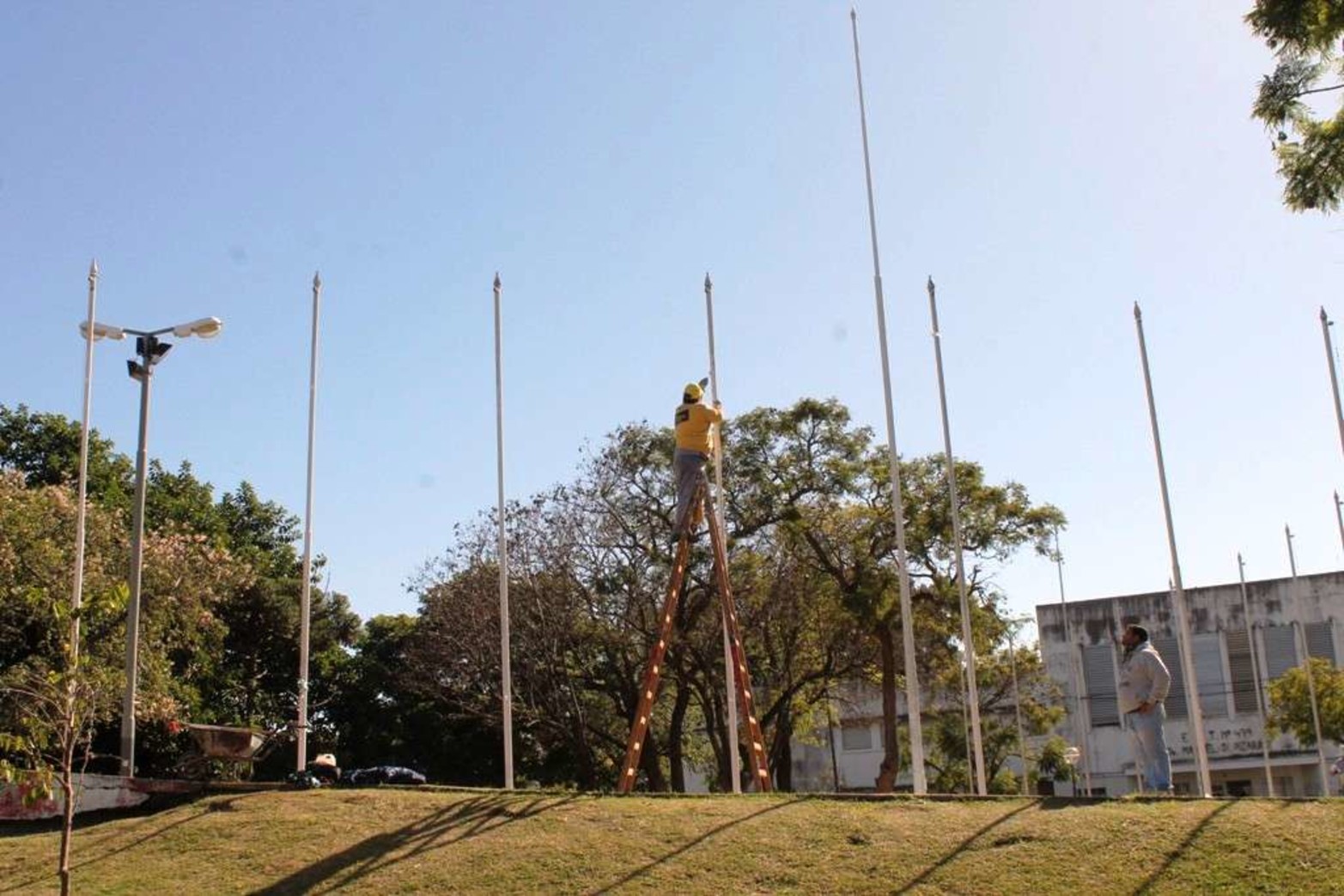 Trabajos en la plaza de las Banderas