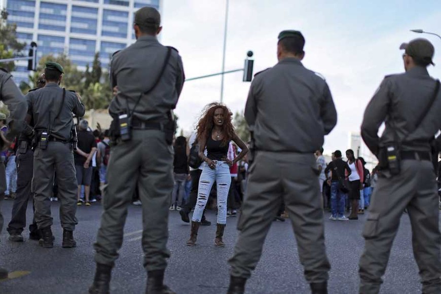 Protesta de la comunidad etíope en Tel Aviv
