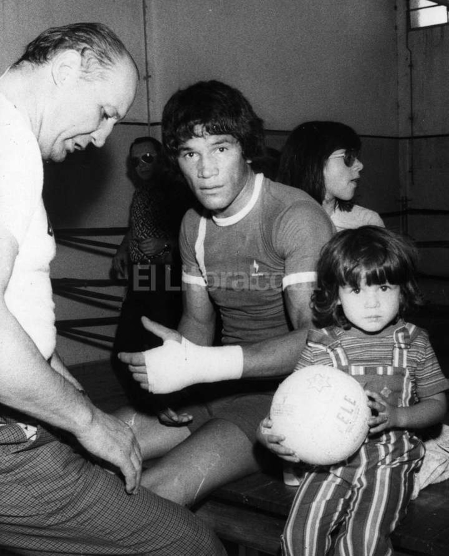 Con Abel, su hijo, y Amilcar Brusa.