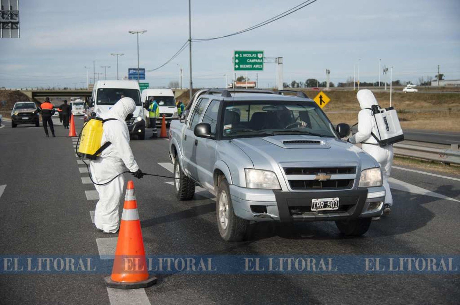 En la autopista Rosario Santa Fe, al norte de Rosario, también se realizan controles.