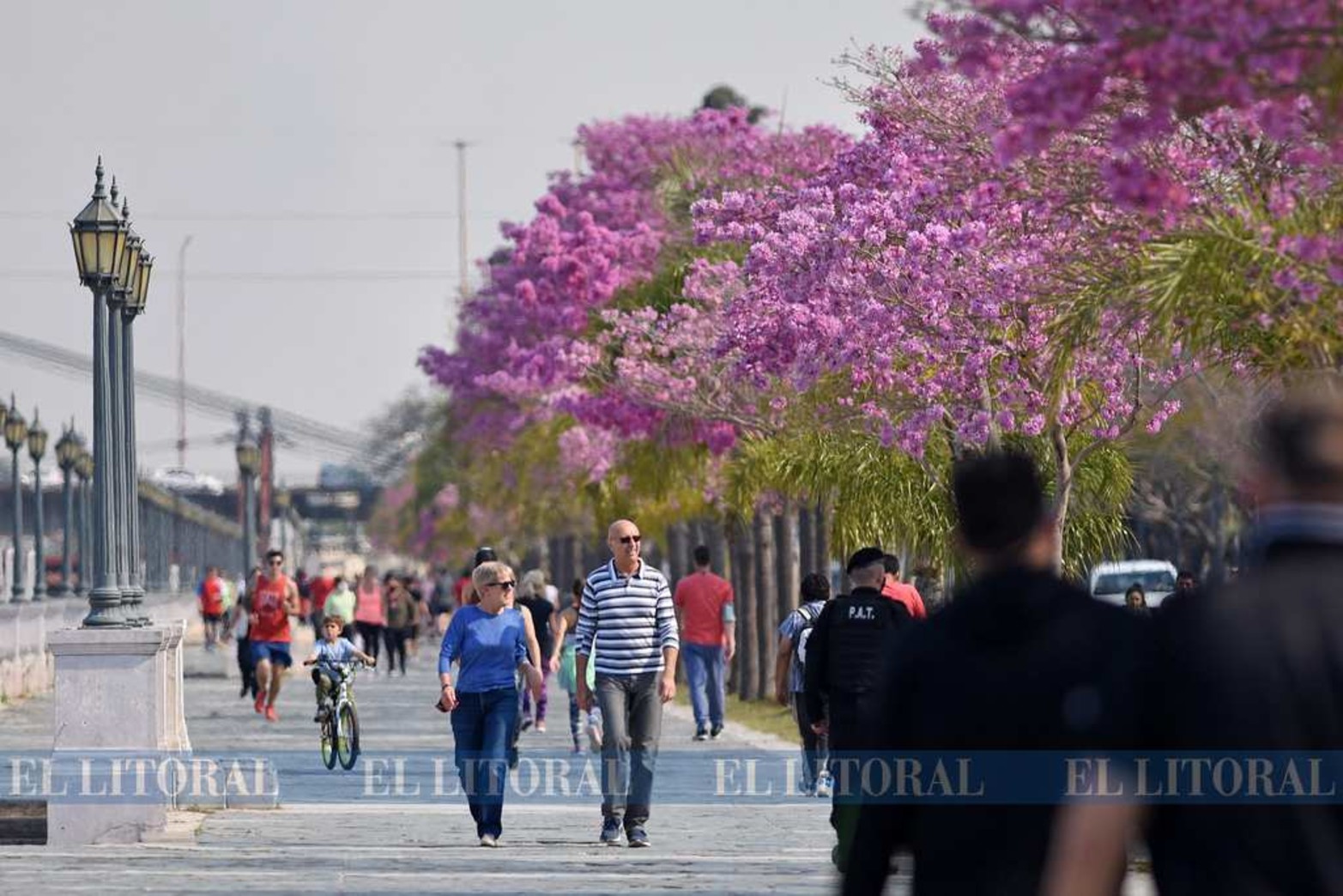 La costanera oeste, habilitada para salidas recreativas, se puede observar este colorido paisaje.