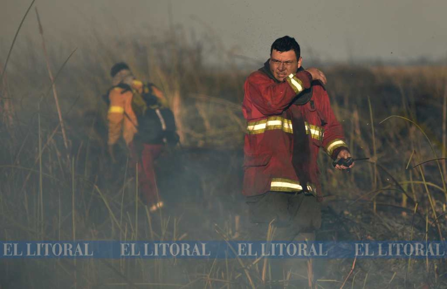 El incendio en los bañados del Monte Zapatero, al noreste de la ciudad.